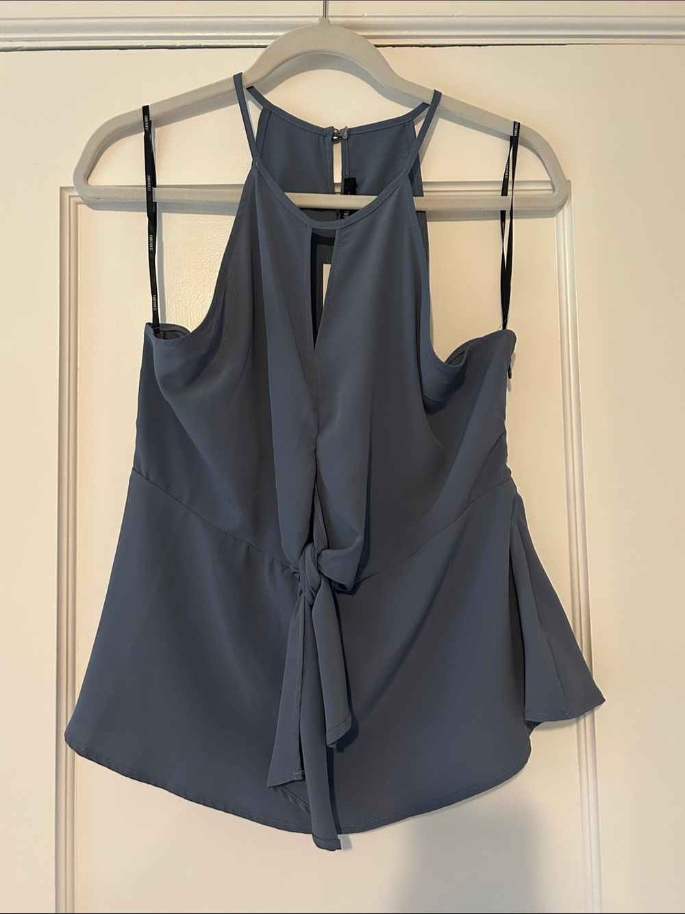 Forever 21 Slate Blue Tie-Front Halter Camisole